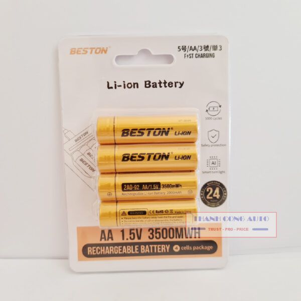01 viên pin sạc Lithium 1,5V- AA chính hãng Beston 3500mWh