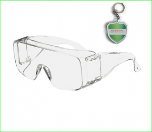 Kính chống bụi cao cấp, dùng ngoài kính cận 3M Tourguard 5 , chống tia UV , cao cấp chính hãng , kính trắng bảo hộ - tặng móc treo khóa mica