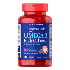 Thực Phẩm Chức Năng - Dầu Cá Bổ Sung EPA DHA Bổ Mắt, Não, Tim Mạch, Tăng Cường Hệ Miễn Dịch Puritan'S Pride Omega-3 Fish Oil 1000Mg