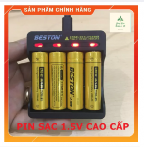 Pin sạc AA/ AAA Beston chính hãng 1.5V dung lượng cao , bộ sạc nhanh tự ngắt hàng cao cấp có đèn báo khi đầy