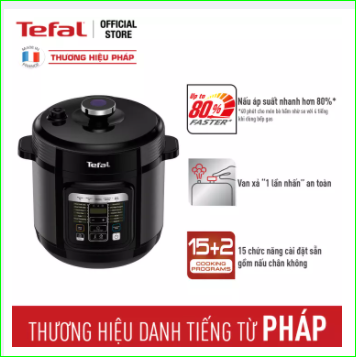 Nồi áp suất điện đa năng Tefal - 15 chức năng cài đặt sẵn - Lòng nồi chống dính - Dung tích lớn 6L - Nấu ăn nhanh - An toàn - Bảo hành 24 tháng - Hàng chính hãng - Thương hiệu Pháp - Electric Pressur Cooker CY601868