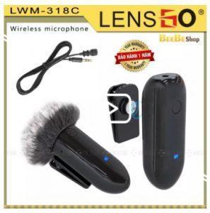 LENSGO LWM 318C - Micro Không Dây Thu Âm Cho Điện Thoại, Máy Ảnh Cho Vlogger, Phỏng Vấn (Sóng UHF)