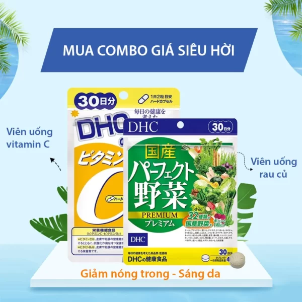 Viên uống rau củ DHC Nhật Bản thực phẩm chức năng 32 loại rau bổ sung chất xơ, hỗ trợ hệ tiêu hóa, giảm táo bón, làm đẹp da gói 30 ngày TA-DHC-VEG30
