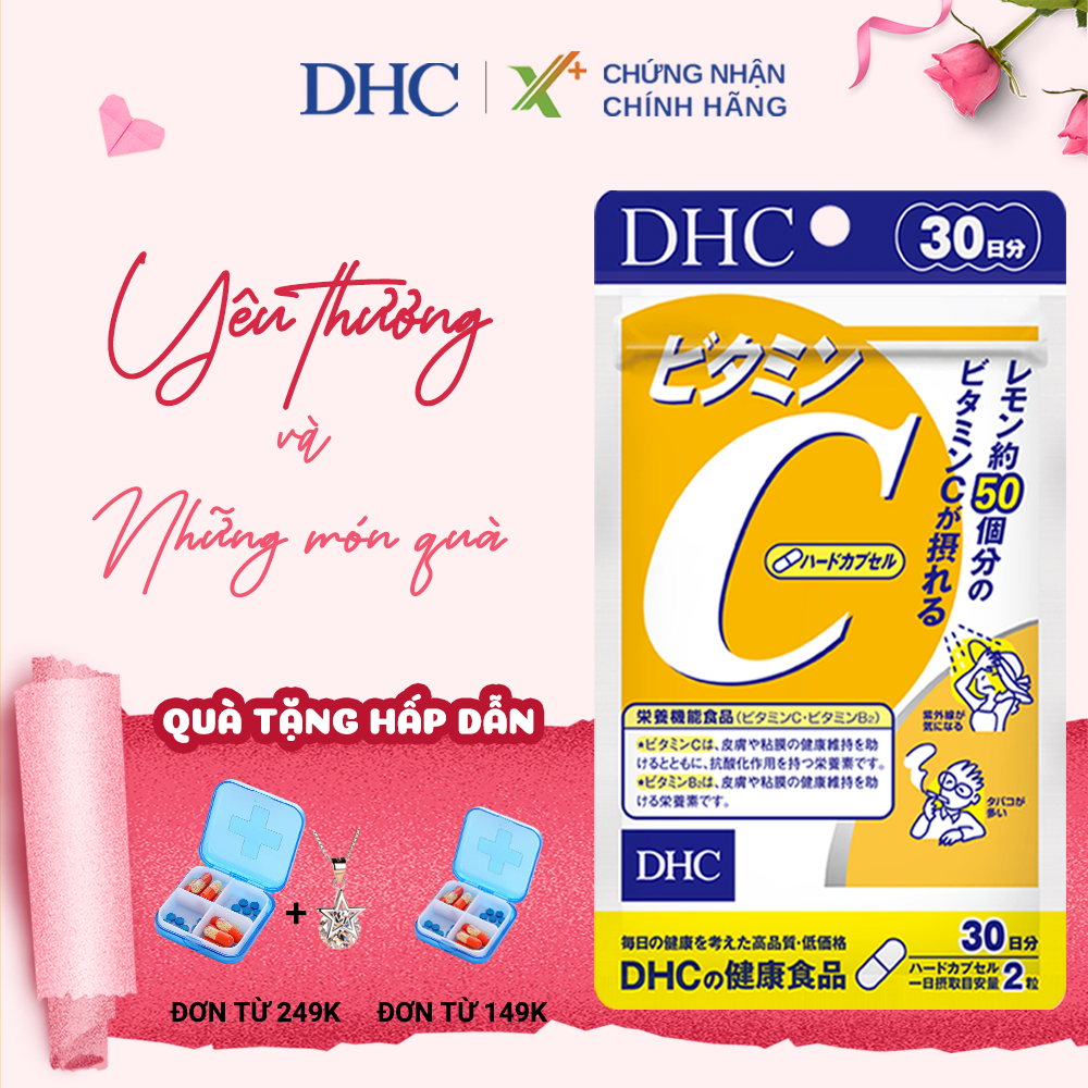 Viên uống Vitamin C DHC Nhật Bản thực phẩm chức năng giúp tăng cường đề kháng, sáng da & tăng sản sinh collagen gói 30 ngày XP-DHC-C30