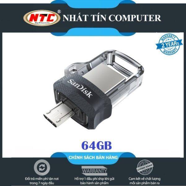 USB OTG SanDisk Ultra 64GB Dual Drive m3.0 (Bạc) - Nhất Tín Computer